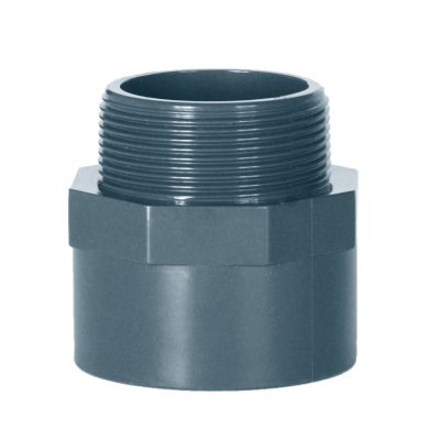 Pvc Bsp Thread Pool-Plus | PVC 3 piece union x BSP male thread 50mm to 40mm